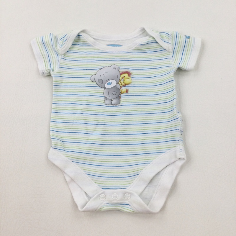 Tatty Teddy Green & Blue Striped Bodysuit - Boys 0-3 Months