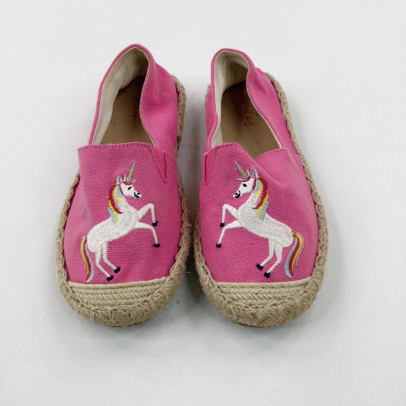 Unicorn Embroidered Pink Espadrilles - Girls - Shoe Size 12