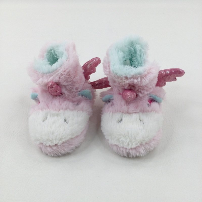 Unicorns Fluffy Pink Slippers - Girls - Shoe Size 6