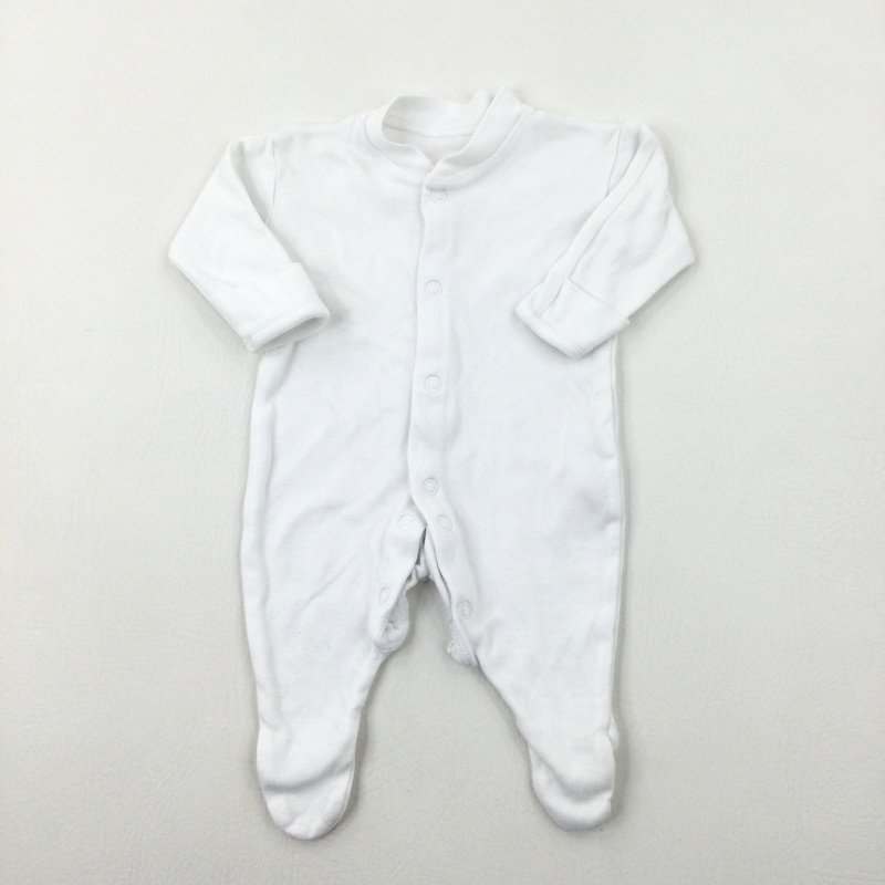 White Cotton Babygrow - Boys/Girls Newborn