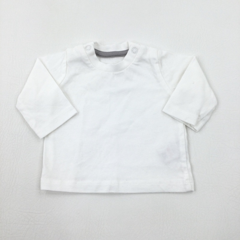 White Cotton Long Sleeve Top - Boys/Girls Newborn