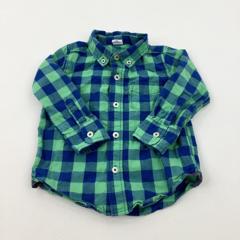 Blue & Green Checked Shirt - Boys 18-24 Months