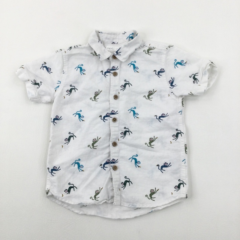 Monkeys White Shirt - Boys 2-3 Years