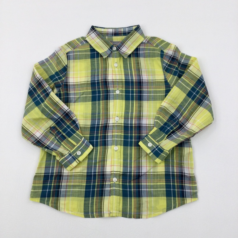 Green & Yellow Checked Shirt - Boys 3-4 Years