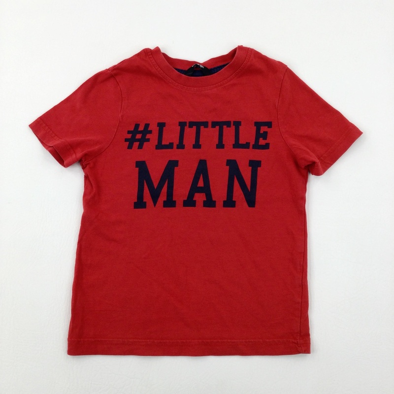 '#Little Man' Red T-Shirt - Boys 3-4 Years
