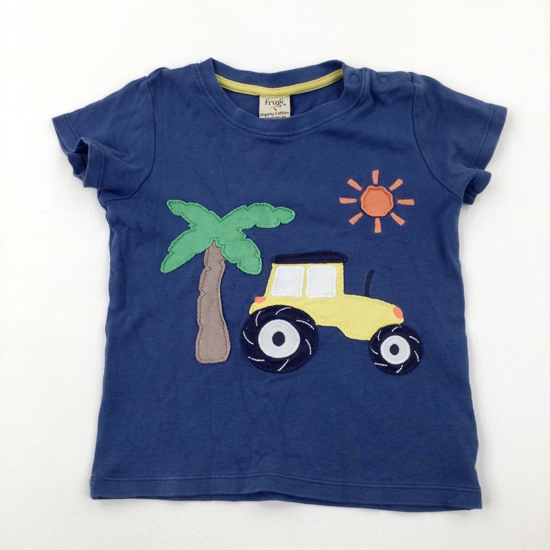 Tractor Appliqued Blue T-Shirt - Boys 3-4 Years