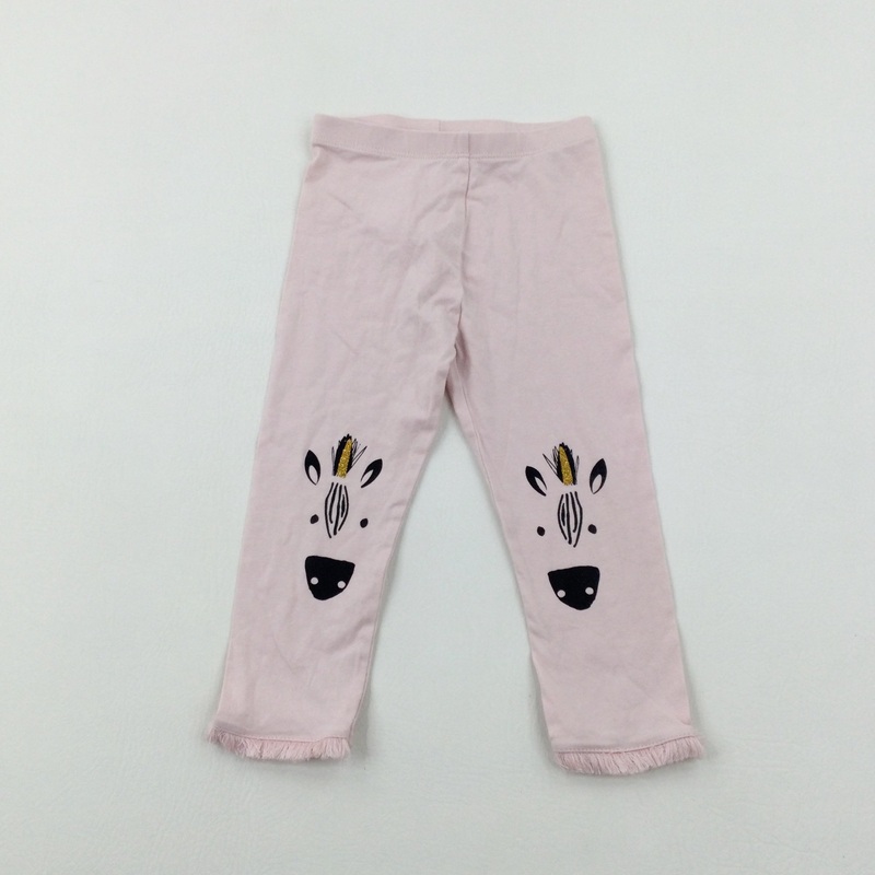 Zebra Faces Pink Leggings - Girls 18-24 Months