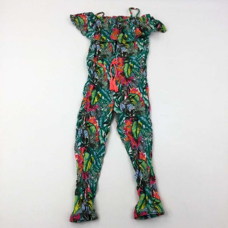 Colourful Tropical Flowers Lightweight Jumpsuit - Girls 7 Years
