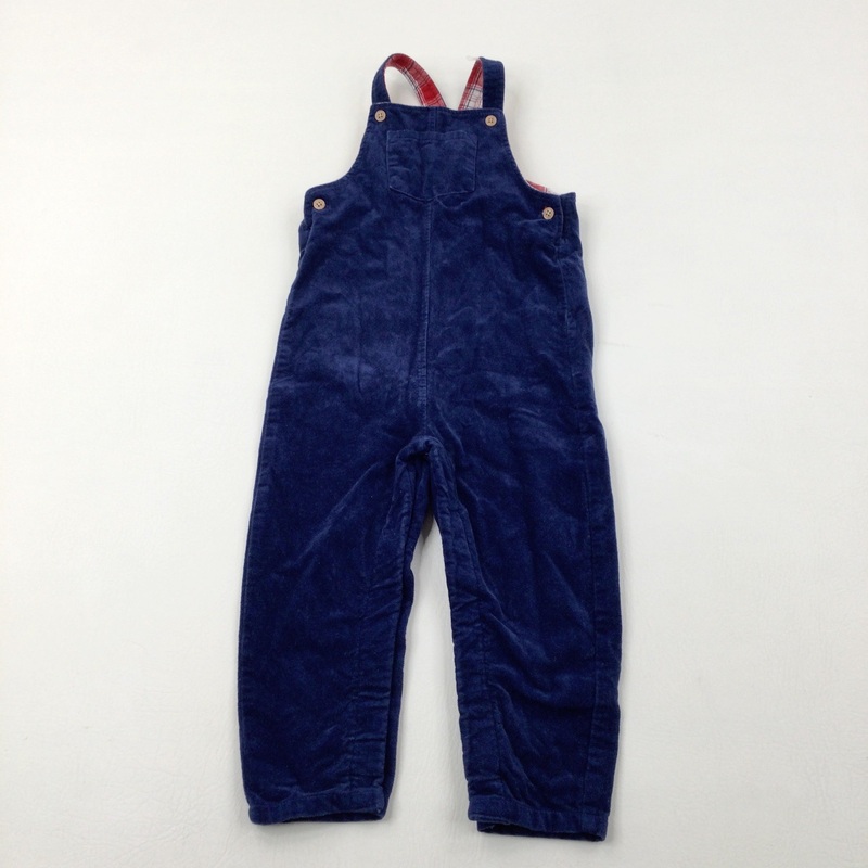 Navy Fine Cord Dungarees - Boys 2-3 Years