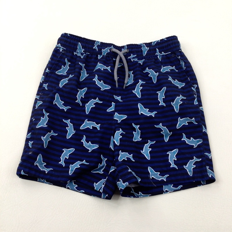 Sharks Navy Swimming Shorts - Boys 6 Years