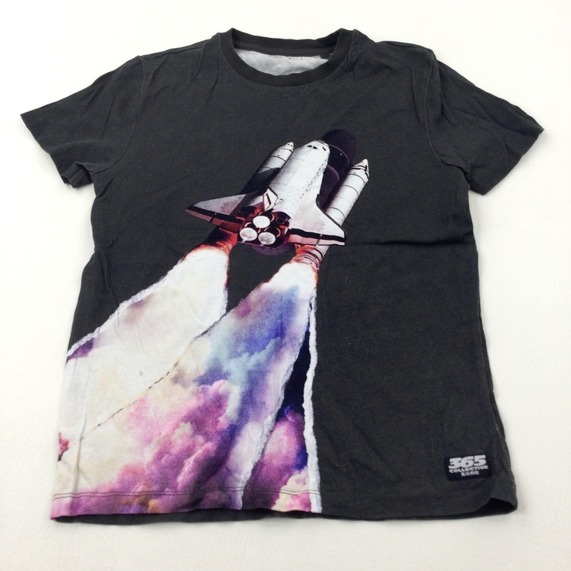 Space Shuttle Charcoal Grey T-Shirt - Boys 9-10 Years