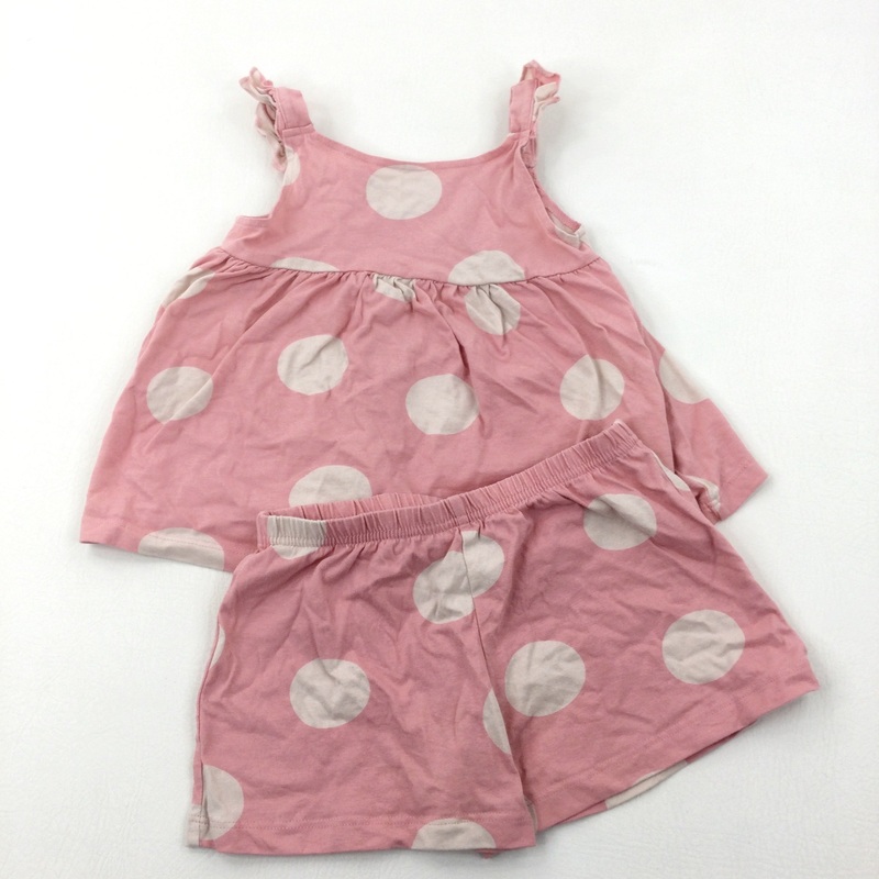 Spotty Dusky Pink Vest Top & Matching Shorts - Girls 6-7 Years