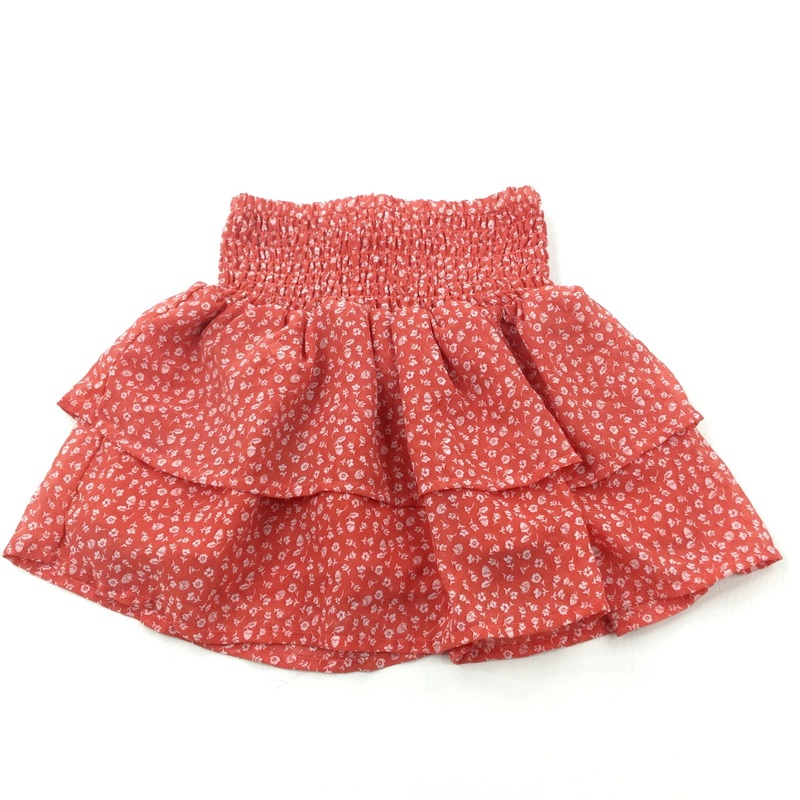 Strawberries & Flowers Red Layered Skirt - Girls 9-10 Years