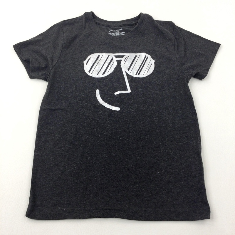 Sunglasses Charcoal Grey T-Shirt - Boys 7-8 Years