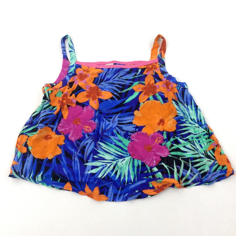 Tropical Flowers Vest Top - Girls 7 Years
