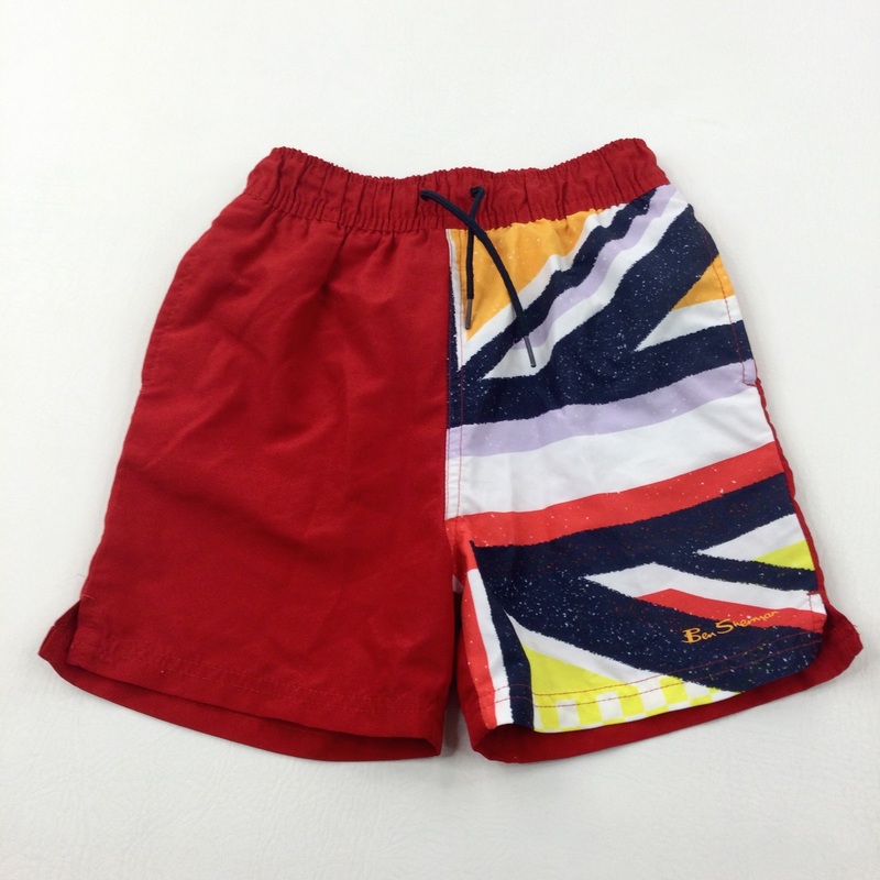 Union Jack Red Swimming Shorts - Boys 8-9 Years