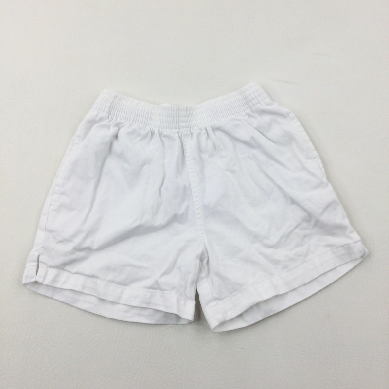White Cotton Shorts - Boys 6-7 Years