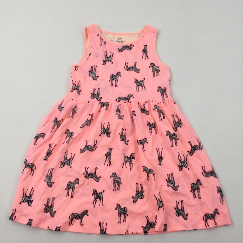 Zebras Pink Organic Cotton Jersey Dress - Girls 6-7 Years
