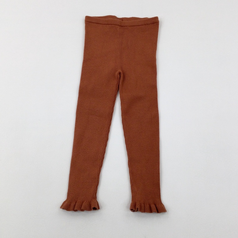 Brown Knitted Leggings - Girls 4-5 Years