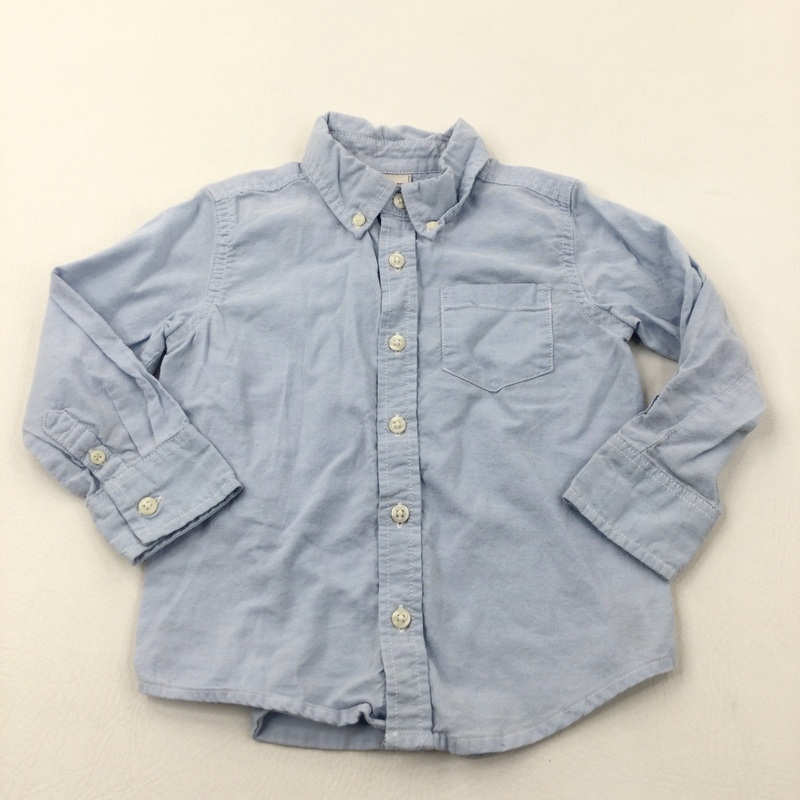 Light Blue Cotton Long Sleeve Shirt - Boys 3 Years