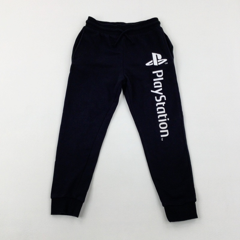'Playstation' Black Joggers - Boys 7-8 Years