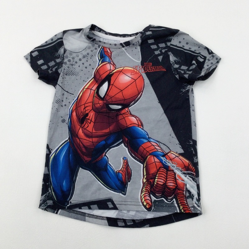 Spider-Man Grey T-Shirt - Boys 5-6 Years