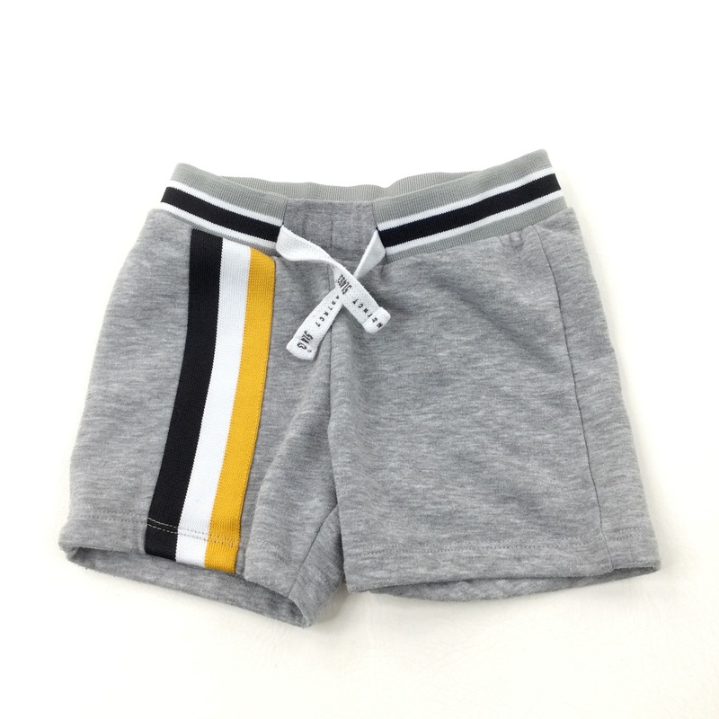 Stripes Grey Jersey Shorts - Boys 2-3 Years