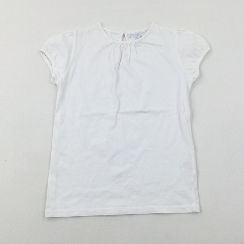 White Cotton T-Shirt - Girls 7-8 Years