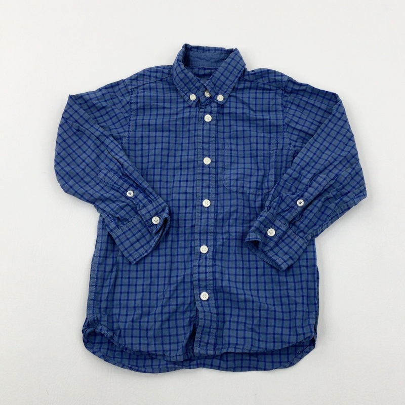 Blue Checked Shirt - Boys 3-4 Years