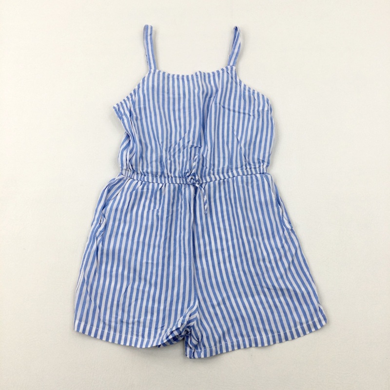 Blue Striped Playsuit - Girls 9-10 Years