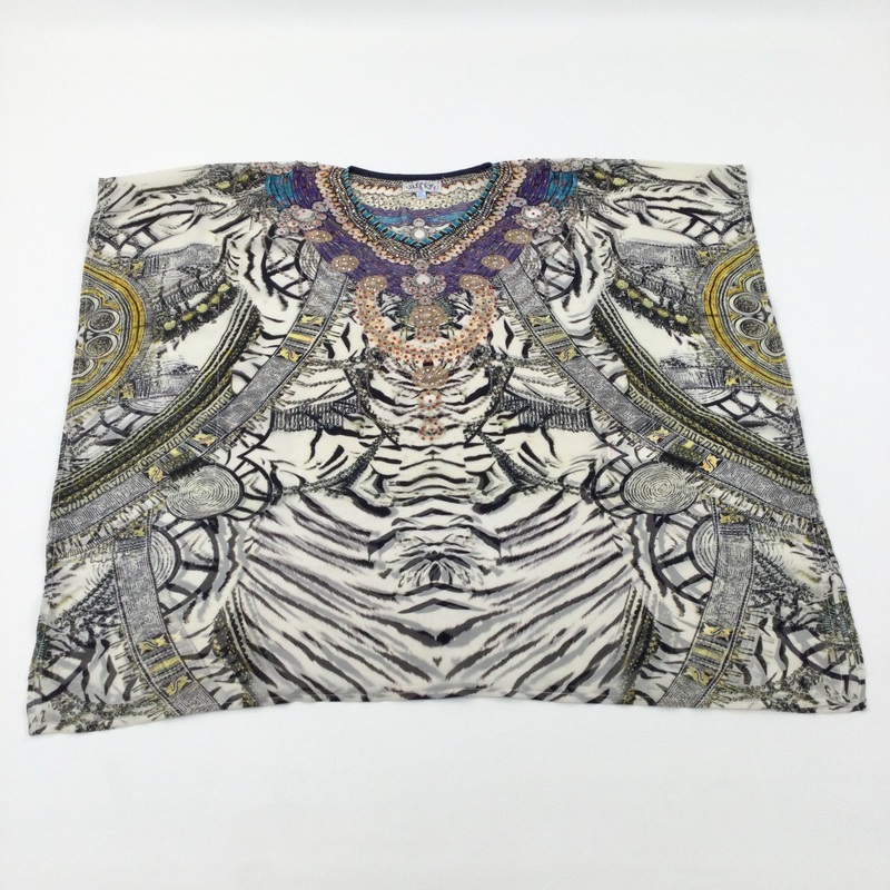Diamonte Patterned White Beach Cover Up Top - Girls 10-11 Years