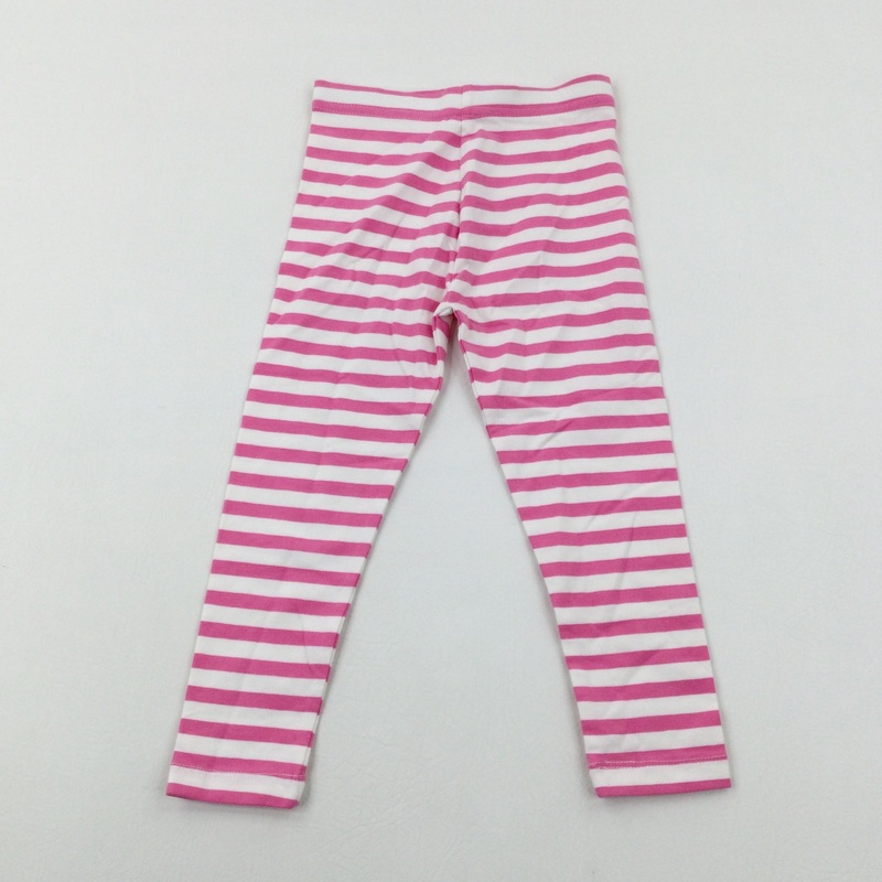 Pink Striped Leggings - Girls 3-4 Years