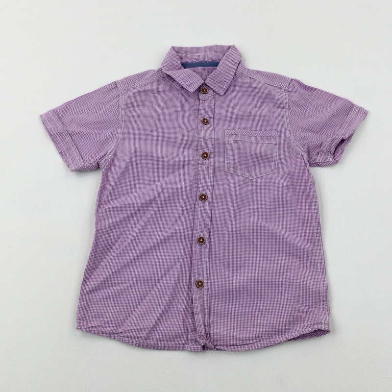 Purple Checked Shirt - Boys 3-4 Years