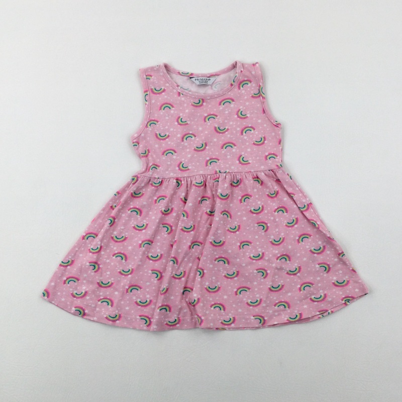 Rainbows & Stars Pink Dress - Girls 2-3 Years