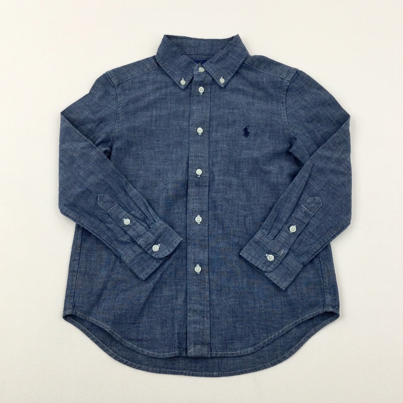 Ralph Lauren Motif Blue Shirt - Boys 4-5 Years