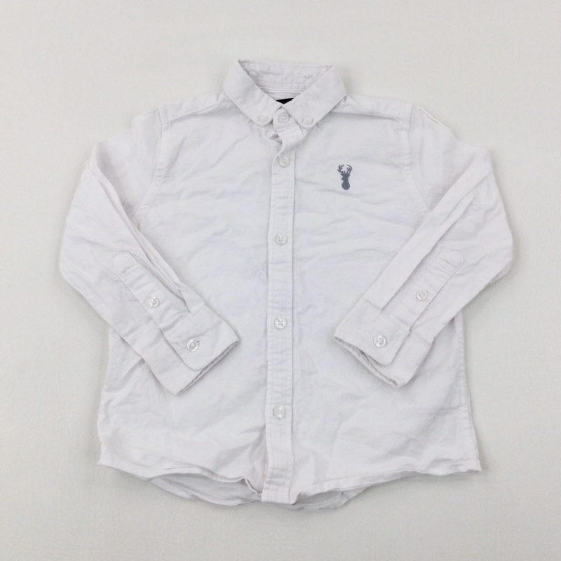 Stag Motif White Shirt - Boys 2-3 Years
