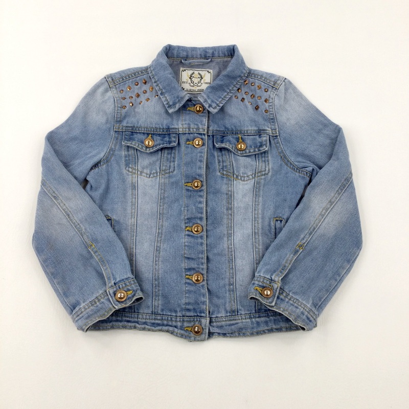 Studded Light Blue Denim Jacket - Girls 11-12 Years