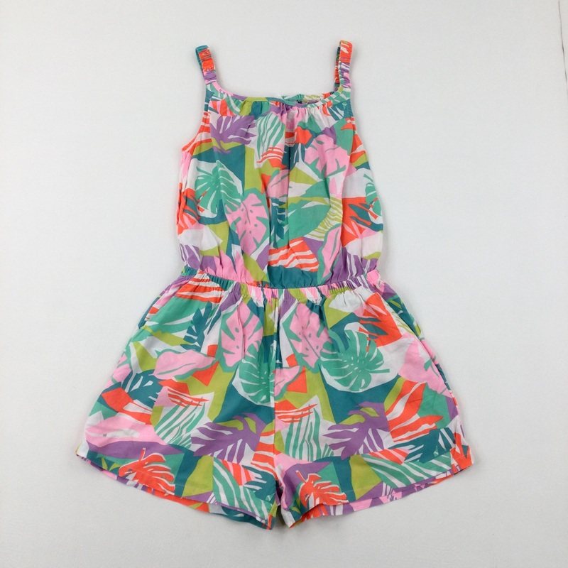 Tropical Leaves Colourful Playsuit - Girls 12-13 Years