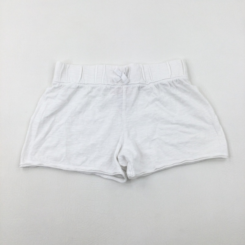 White Jersey Shorts - Girls 9-10 Years