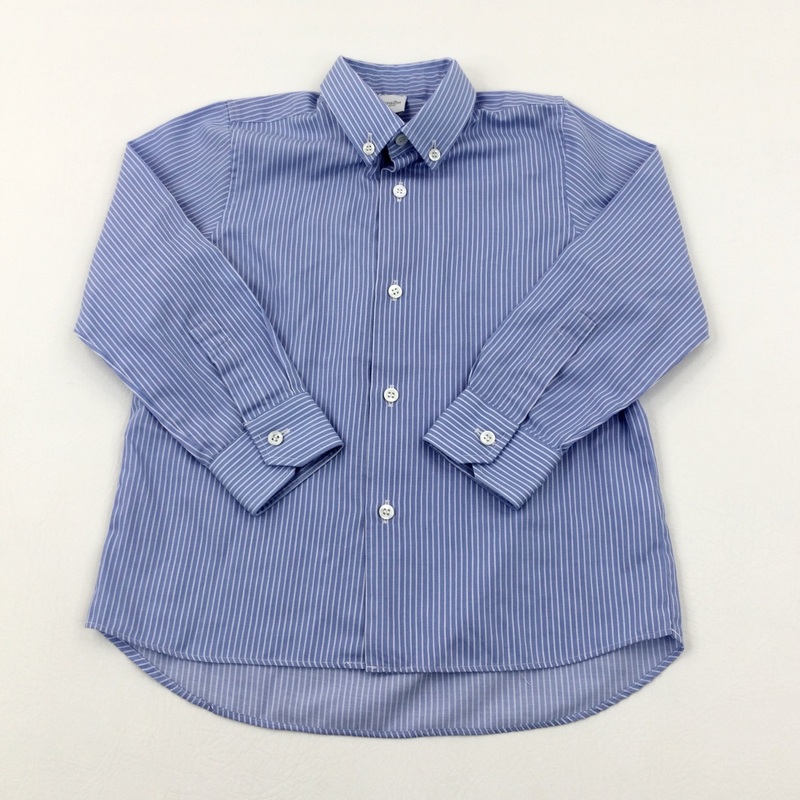 Blue Striped Shirt - Boys 6-7 Years