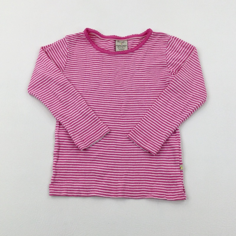 Pink Striped Long Sleeve Top - Girls 5-6 Years