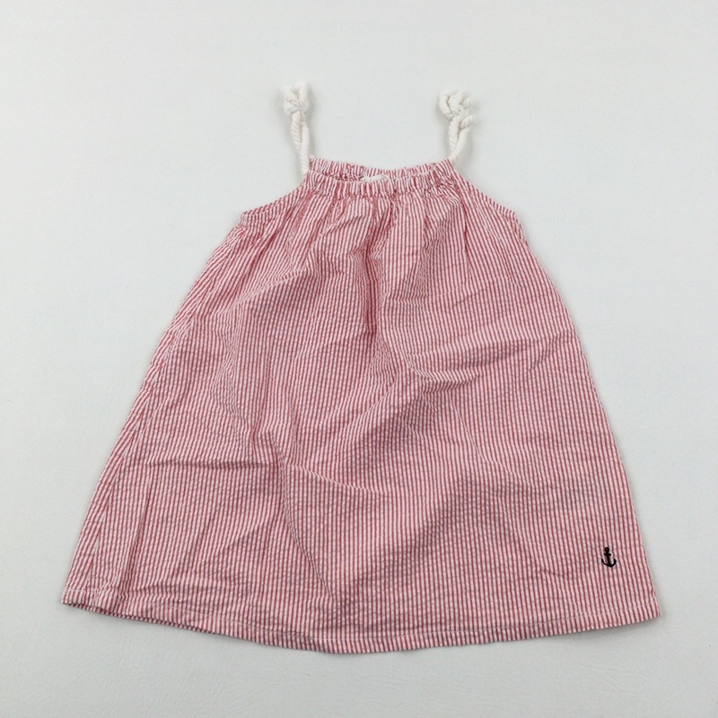 Red Striped Dress - Girls 4-5 Years