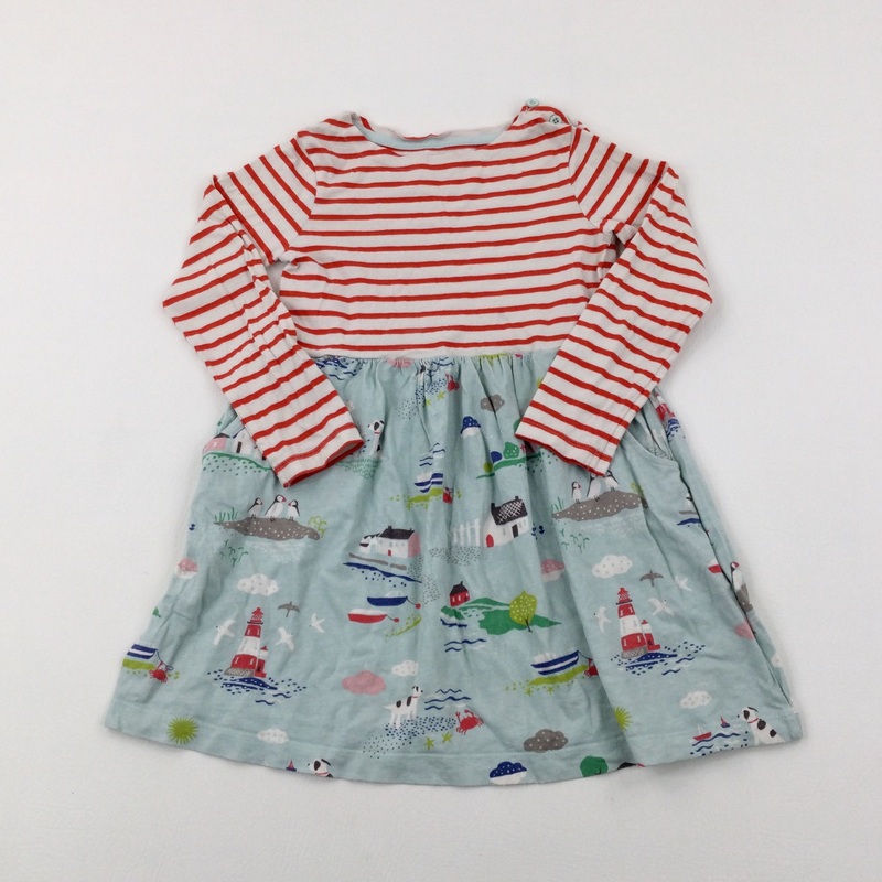 Seaside Red Striped Dress - Girls 6-7 Years