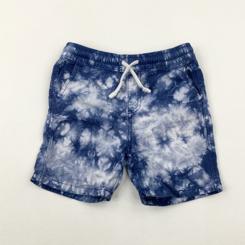 Tie Dye Blue Shorts - Boys 5-6 Years