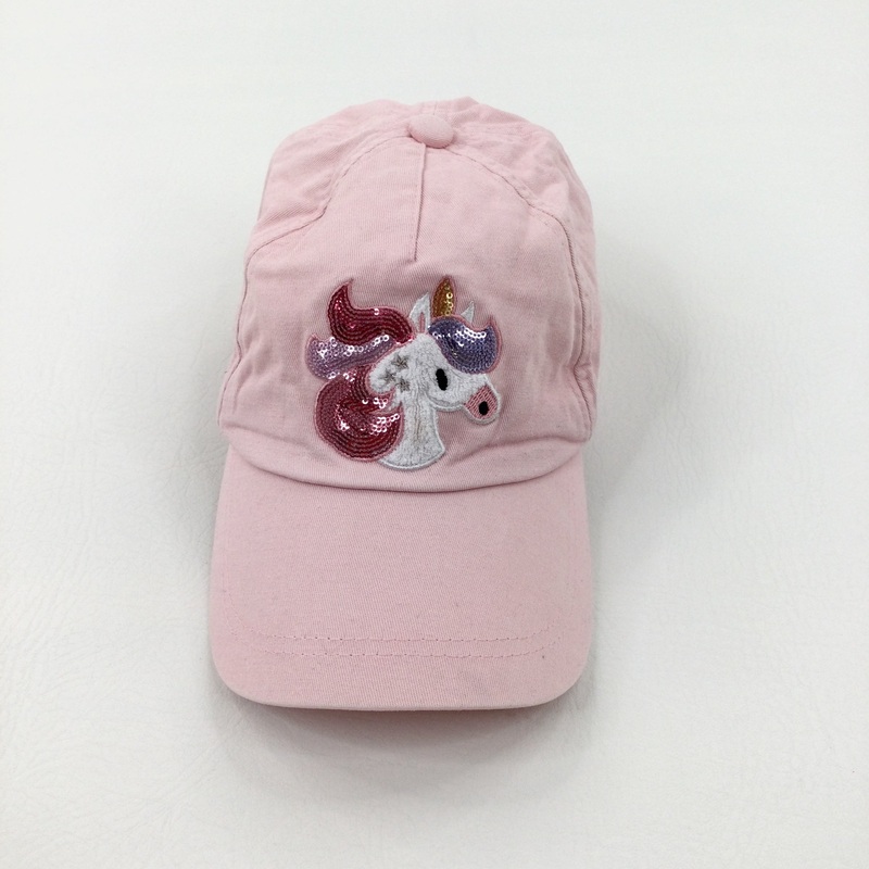 Unicorn Sequinned Pink Sun Cap - Girls 7-10 Years
