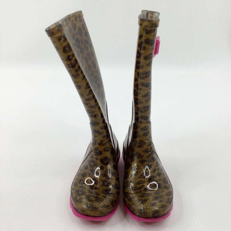 Animal Print Glittery Wellies - Girls - Shoe Size 11
