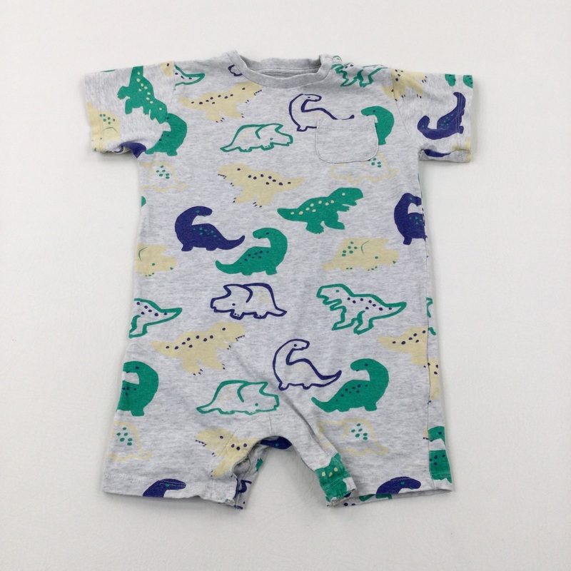Dinosaurs Grey Romper - Boys 18-24 Months