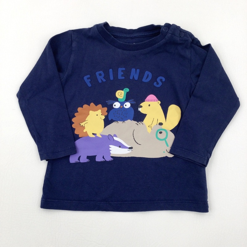 'Friends' Animals Navy Long Sleeve Top - Boys 12-18 Months