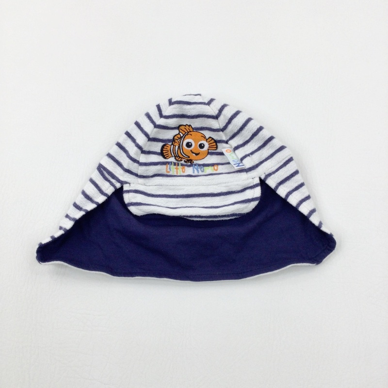 'Little Nemo' Appliqued Navy Striped Sun Hat - Boys 6-12 Months