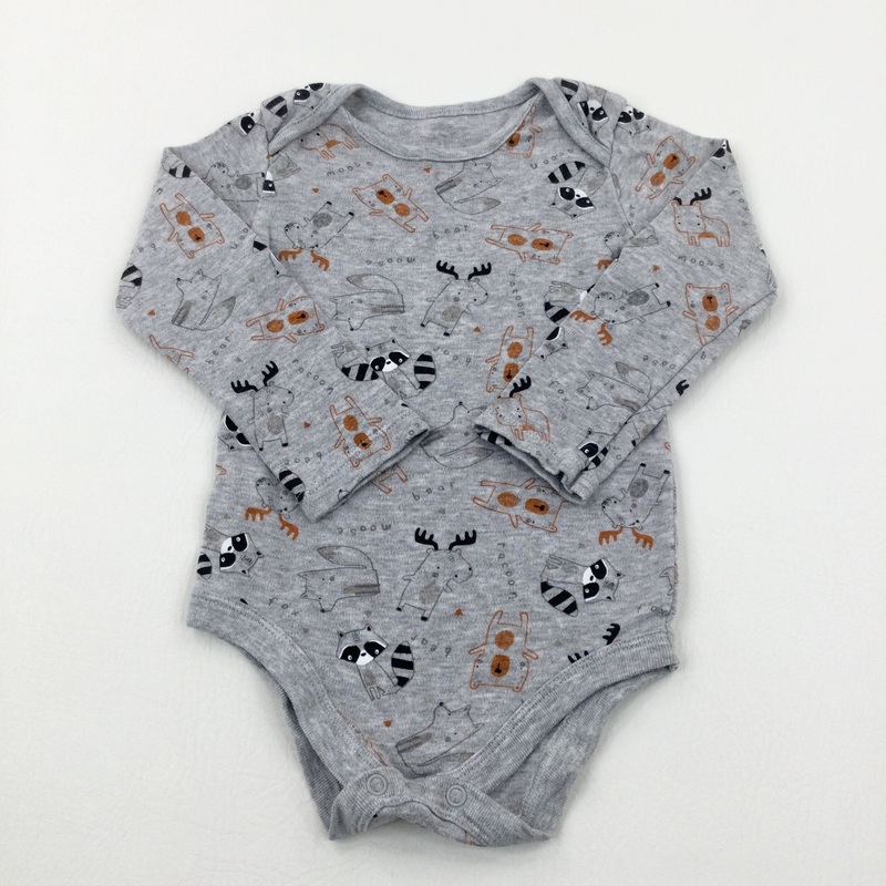 'Moose Bear' Animals Grey Bodysuit - Boys 12-18 Months